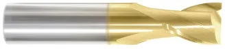 202-001041: 3/32 Dia, 3/16 LOC, 1-1/2 OAL, 2-Flt,  Carbide Square End Mill- Single End, 30 Deg. Helix, TiN, USA