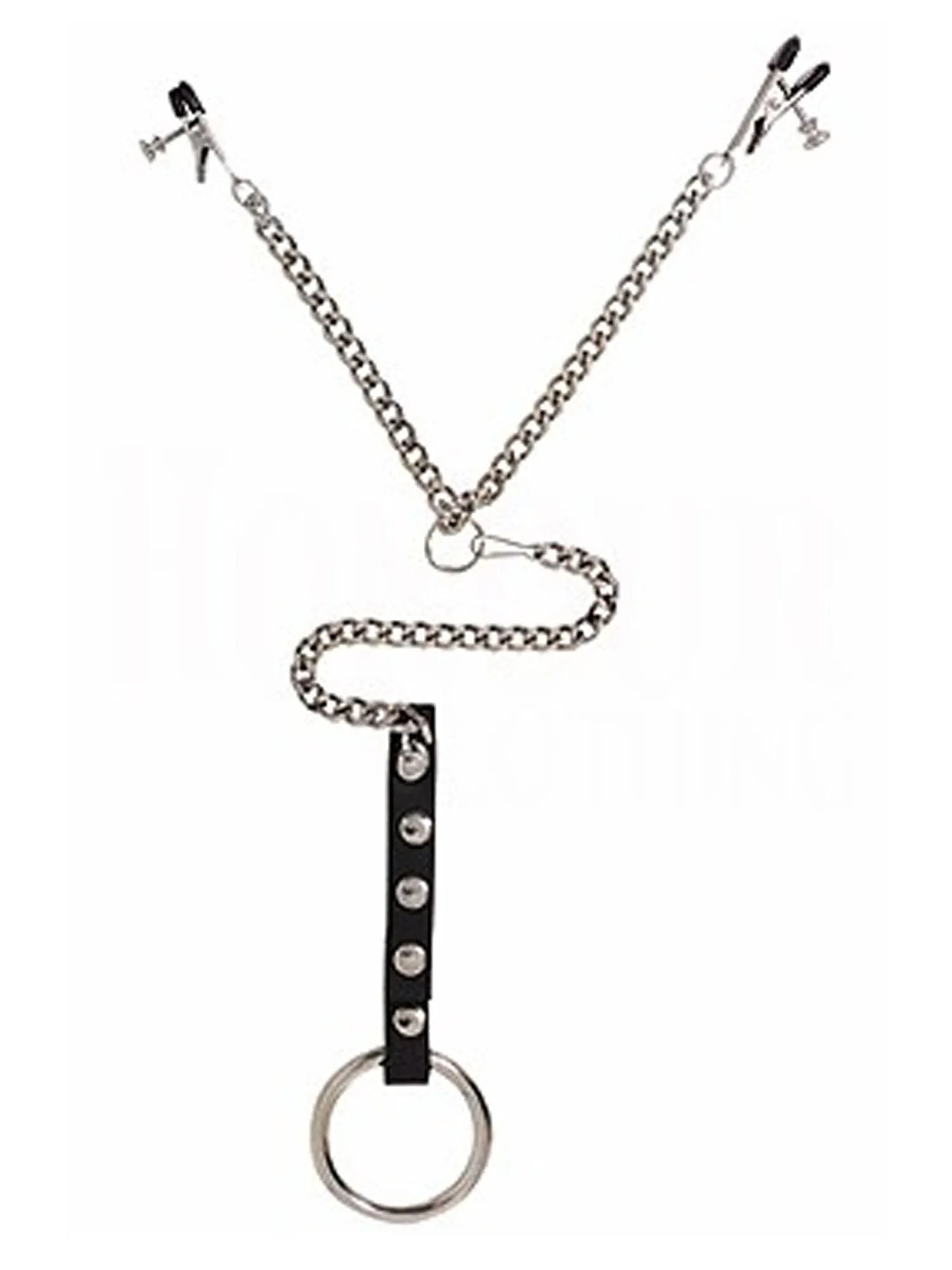 Adjustable Y-Style Nipple Clamps with Cock Ring