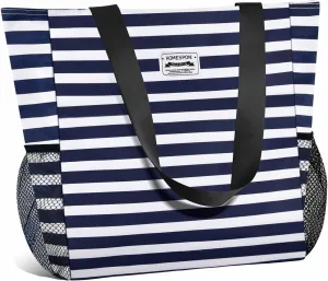 Buringer Large Waterproof Beach Bag for Women Sandproof Tote Bag with Zipper and Pockets Pool Bag for Travel Gym Vacation