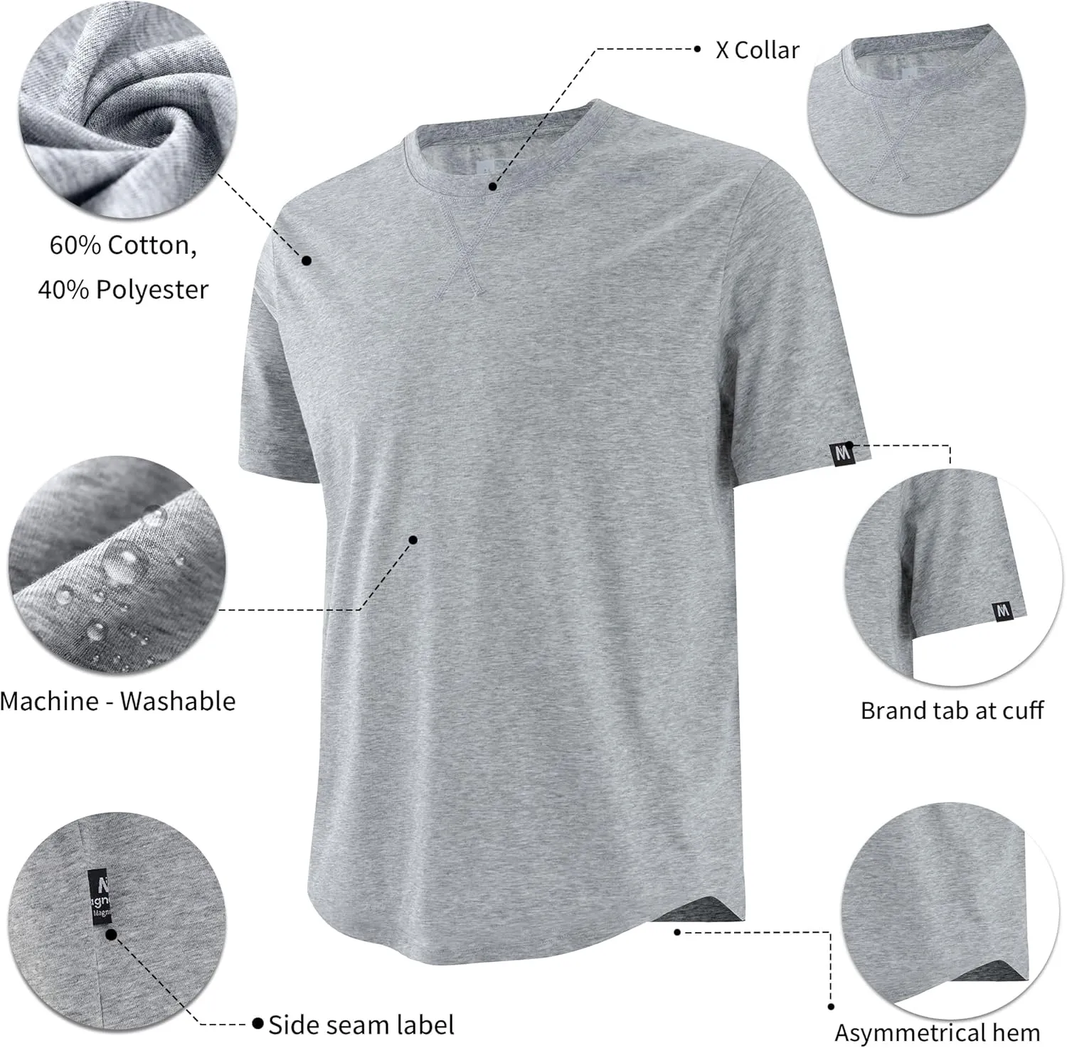 Men's True Classic Tees 3-Pack Short Sleeve Crew Neck Solid Color Casual T-Shirts - Ideal for Gym, Work & Daily Life