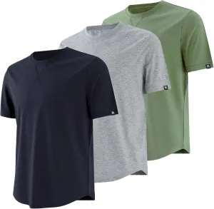 Men's True Classic Tees 3-Pack Short Sleeve Crew Neck Solid Color Casual T-Shirts - Ideal for Gym, Work & Daily Life