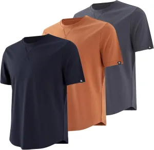 Men's True Classic Tees 3-Pack Short Sleeve Crew Neck Solid Color Casual T-Shirts - Ideal for Gym, Work & Daily Life