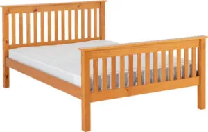 Monaco High Foot End Bed Antique Pine