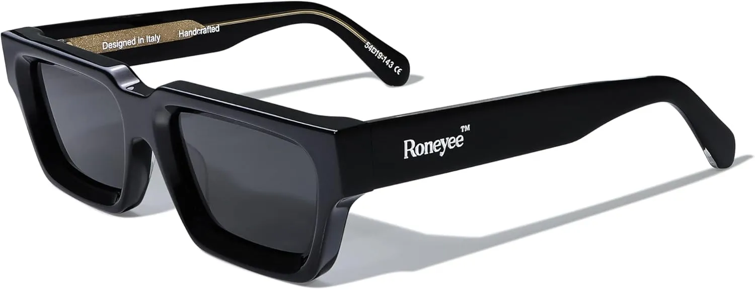 Non Polarized Acetate Sunglasses RY-A02 148mm Frame with UV Protection Impact Resistant Nylon Lens Retro Unisex