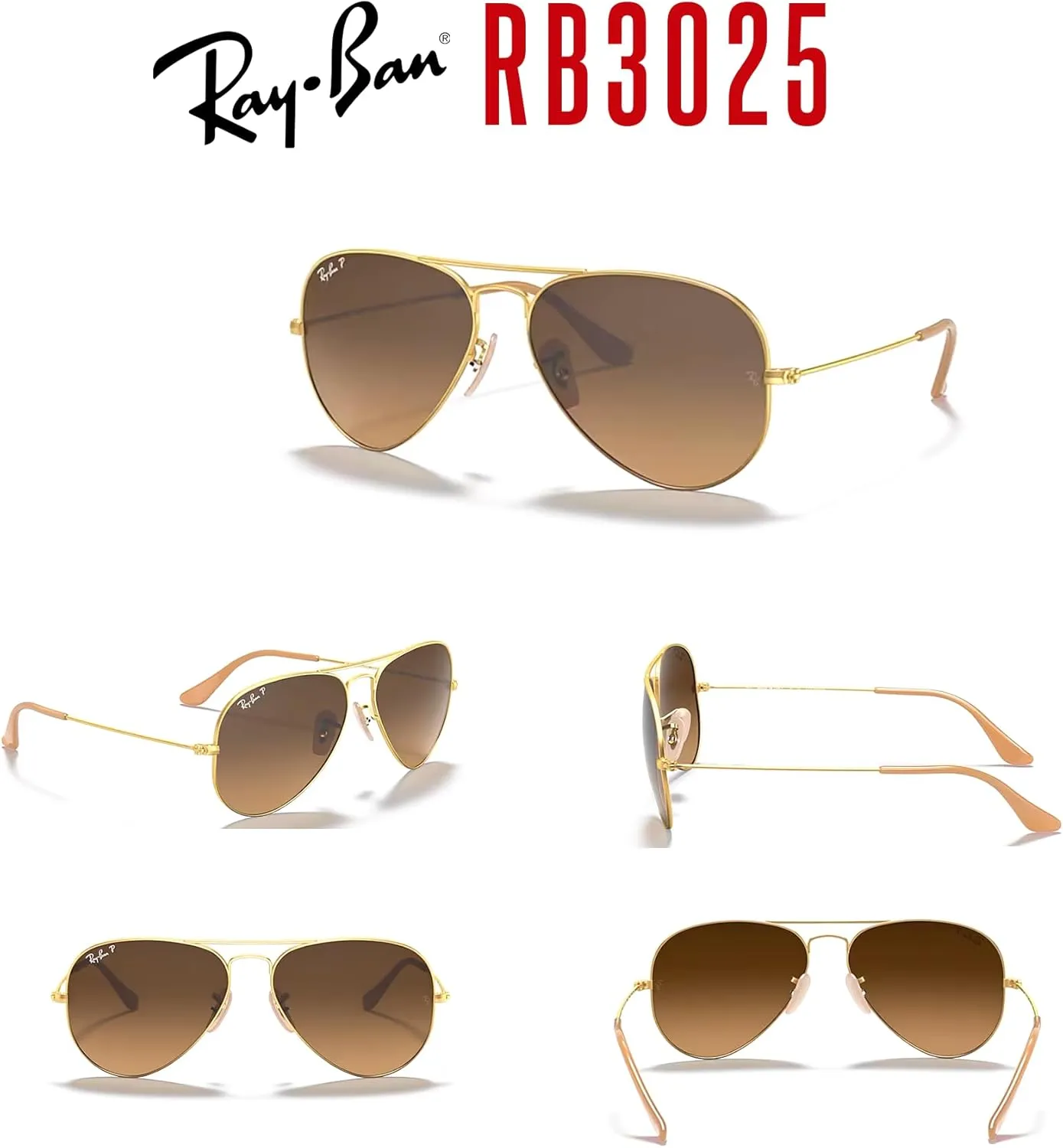Ray-Ban RB3025 Metal Aviator Sunglasses For Men For Women   BUNDLE with Designer iWear Eyewear Care Kit