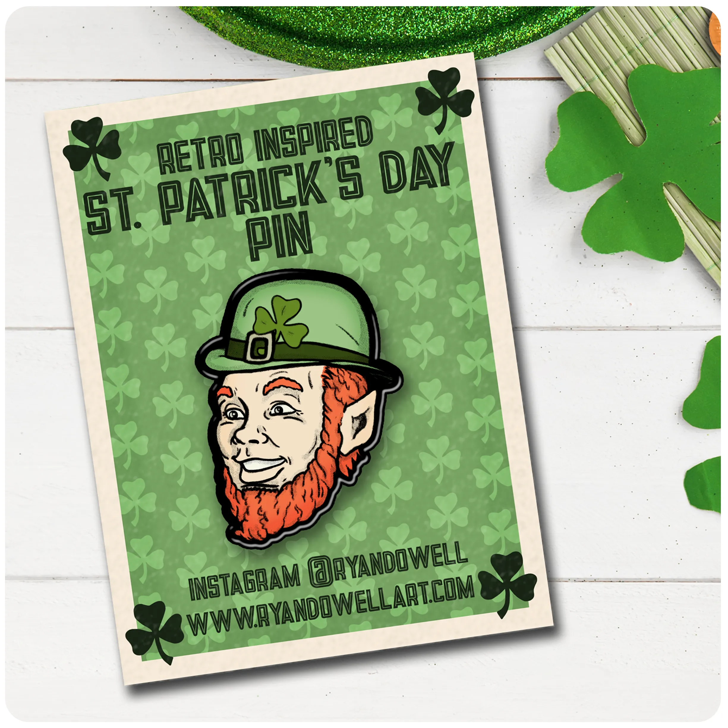 Smiling Leprechaun St. Patrick's Day Lapel Pin