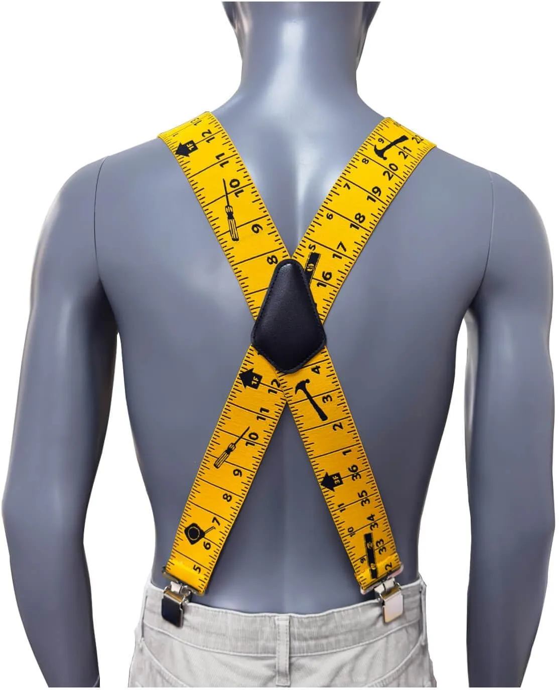 Suspenders for Men Mens Suspenders - 2 Inch Work Suspenders for Men Heavy Duty Black Suspenders Men with Clips