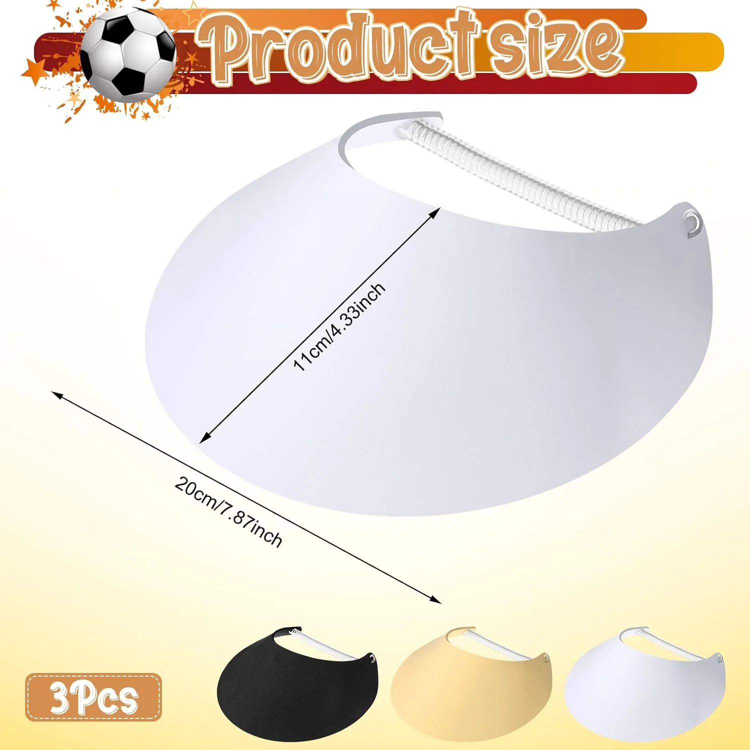 Vabean 3 Pcs Sun Visors for Women Solid String Sun Hat Fabric Foam Adjustable Soft Womens Golf Tennis Visor