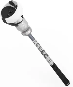 Weighted VR Golf Club Attachment for Meta Quest 2/Oculus Quest 2, Aluminum Quest 2 Golf Club Handle with Realistic Grip and Two Straps, by ZHGM (Silver)