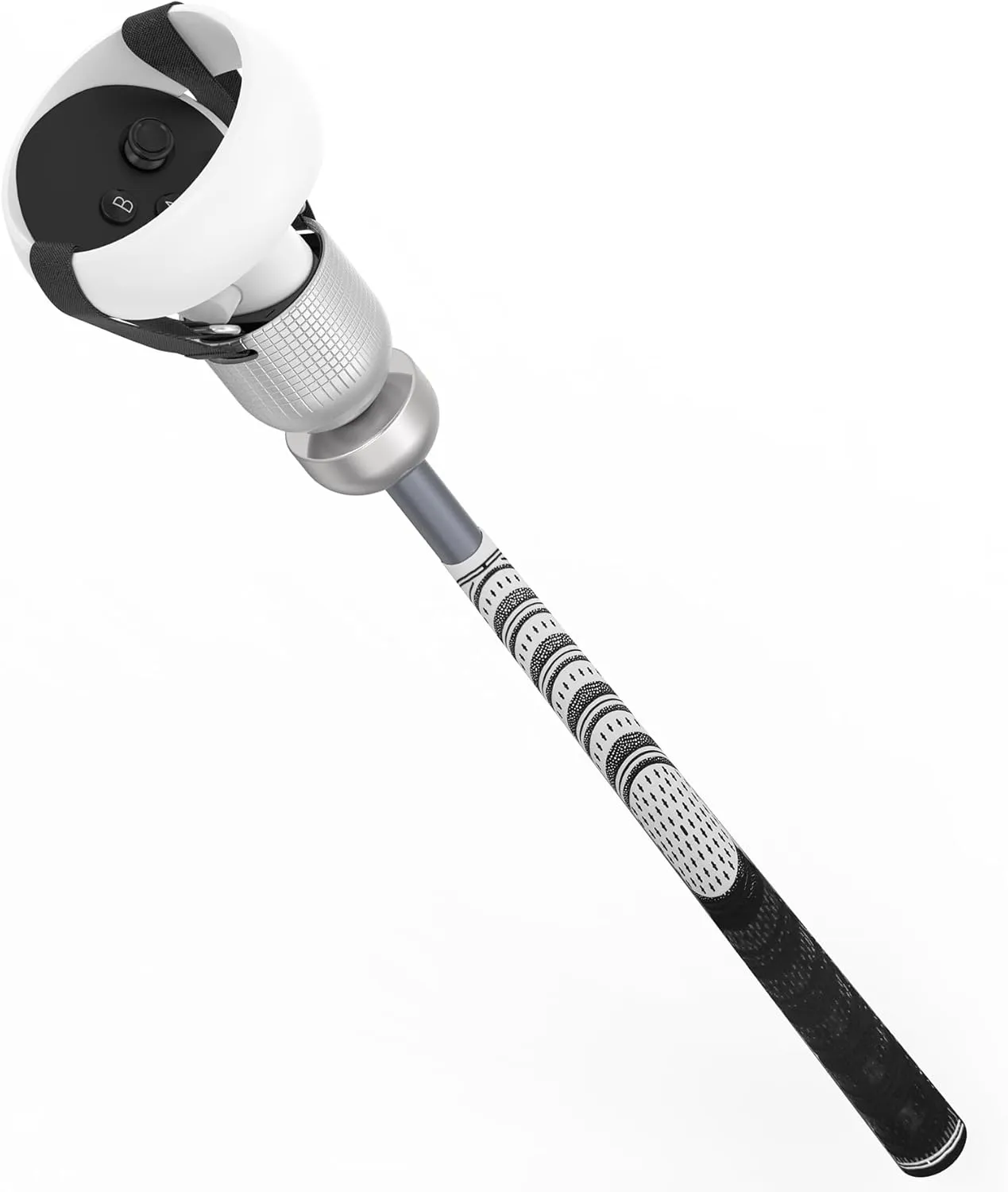 Weighted VR Golf Club Attachment for Meta Quest 2/Oculus Quest 2, Aluminum Quest 2 Golf Club Handle with Realistic Grip and Two Straps, by ZHGM (Silver)